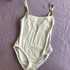 Kate Spade light blue with gold accents - dive right in M- one piece swimsuit